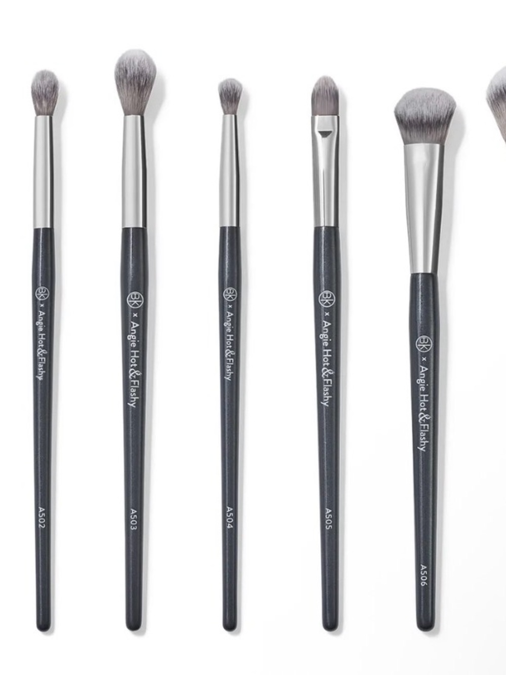 BK Beauty Angie Hot & Flashy Vegan Cruelty-Free 7PC Brush Set Black